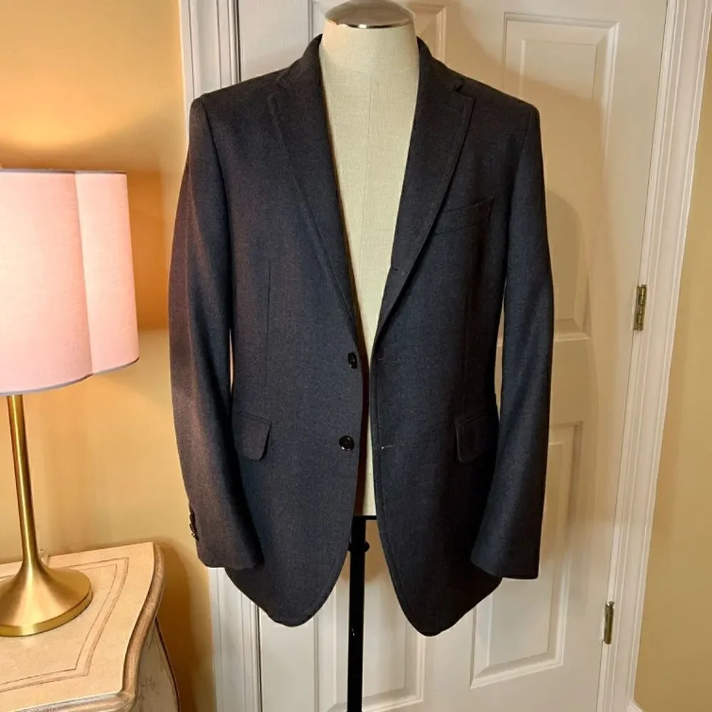 NWOT Men's Banana Republic Wool Twill Charcoal Gray Blazer Size 40R 40 Regular